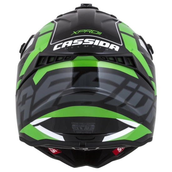 PŘILBA CROSS PRO II CONTRA, CASSIDA (ZELENÁ/ČERNÁ/ŠEDÁ/BÍLÁ) VEL. XS