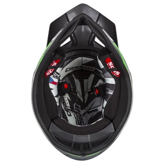 PŘILBA CROSS PRO II CONTRA, CASSIDA (ZELENÁ/ČERNÁ/ŠEDÁ/BÍLÁ) VEL. XS