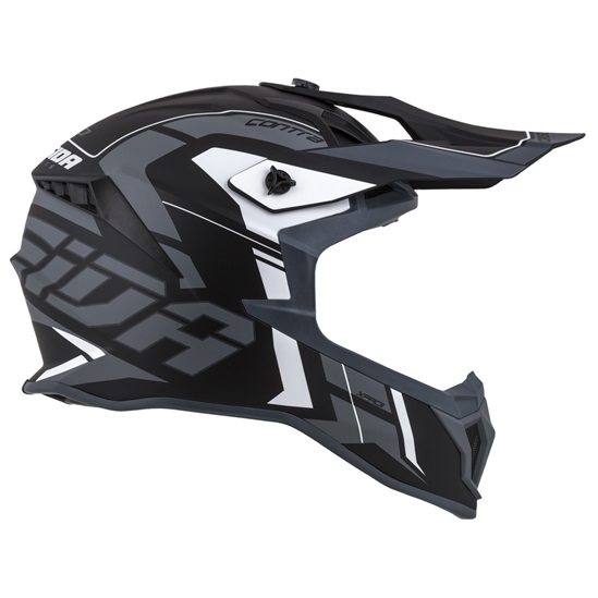 PŘILBA CROSS PRO II CONTRA, CASSIDA (ŠEDÁ MATNÁ/ČERNÁ/BÍLÁ) VEL. XXL
