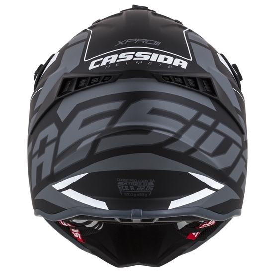 PŘILBA CROSS PRO II CONTRA, CASSIDA (ŠEDÁ MATNÁ/ČERNÁ/BÍLÁ) VEL. XXL