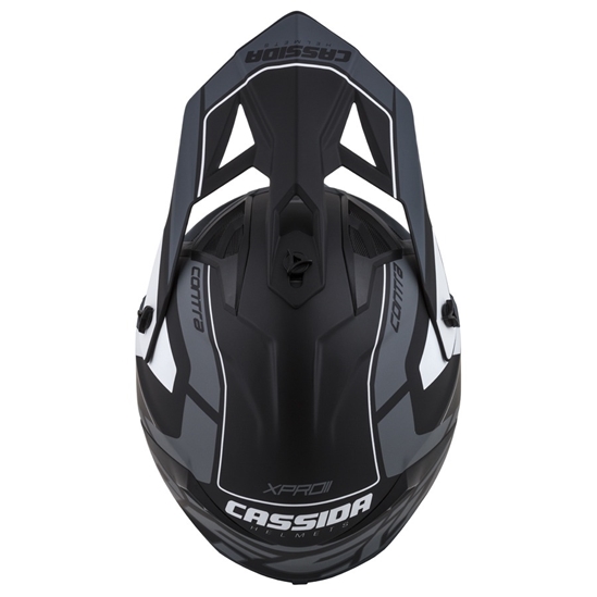 PŘILBA CROSS PRO II CONTRA, CASSIDA (ŠEDÁ MATNÁ/ČERNÁ/BÍLÁ) VEL. XXL