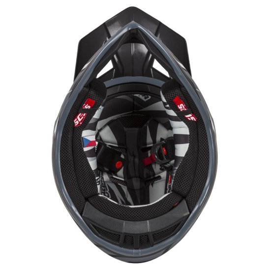 PŘILBA CROSS PRO II CONTRA, CASSIDA (ŠEDÁ MATNÁ/ČERNÁ/BÍLÁ) VEL. XXL