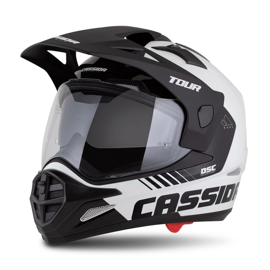 Helma CASSIDA Tour 2.0 X-tra (BÍLÁ/ČERNÁ/ČERNÝ MATNÝ KŠILT)  příprava Pinlock VEL. XXL