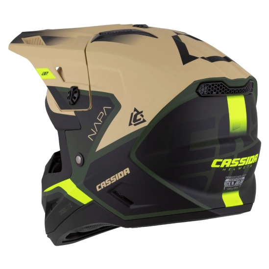 Helma dětská Cross Cup 2 Napa Junior CASSIDA (písková/zelená/žlutá fluo/černá matná) 2026