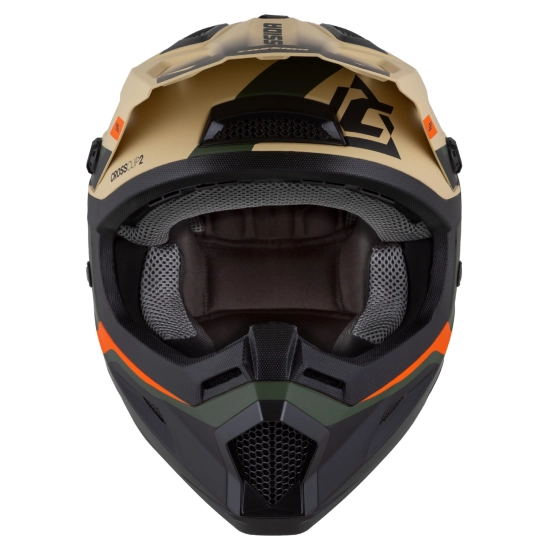 Helma dětská Cross Cup 2 Napa Junior CASSIDA (písková/zelená/žlutá fluo/černá matná) 2026