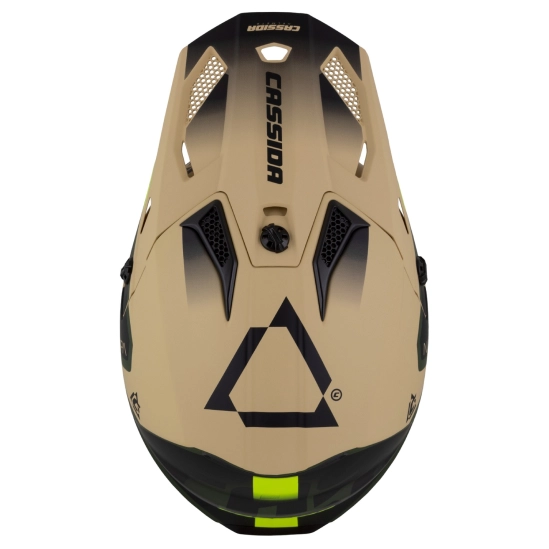 Helma dětská Cross Cup 2 Napa Junior CASSIDA (písková/zelená/žlutá fluo/černá matná) 2026