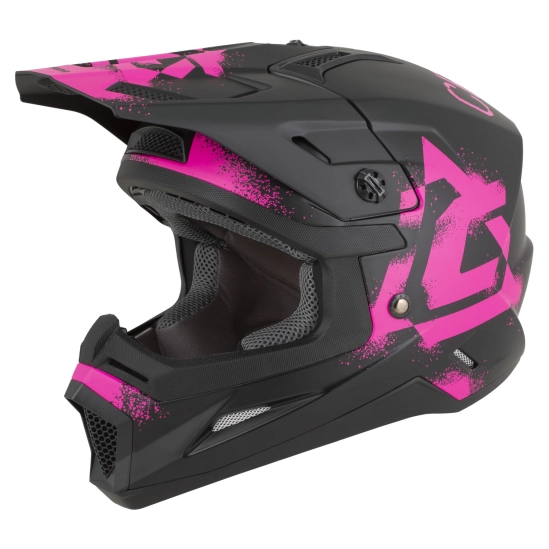 Helma dětská CROSS CUP 2 CREW JUNIOR, CASSIDA (ČERNÁ MATNÁ/RŮŽOVÁ FLUO))