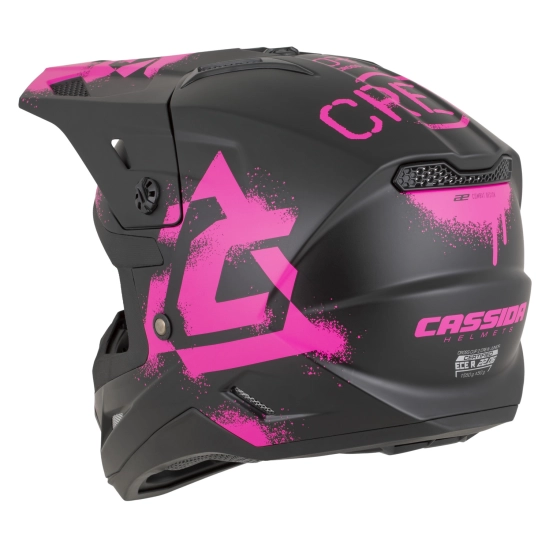 Helma dětská CROSS CUP 2 CREW JUNIOR, CASSIDA (ČERNÁ MATNÁ/RŮŽOVÁ FLUO))