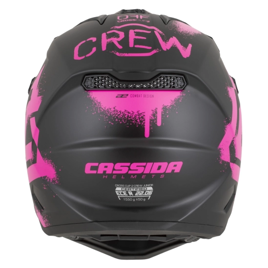 Helma dětská CROSS CUP 2 CREW JUNIOR, CASSIDA (ČERNÁ MATNÁ/RŮŽOVÁ FLUO))