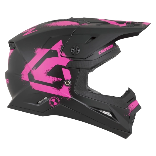Helma dětská CROSS CUP 2 CREW JUNIOR, CASSIDA (ČERNÁ MATNÁ/RŮŽOVÁ FLUO))