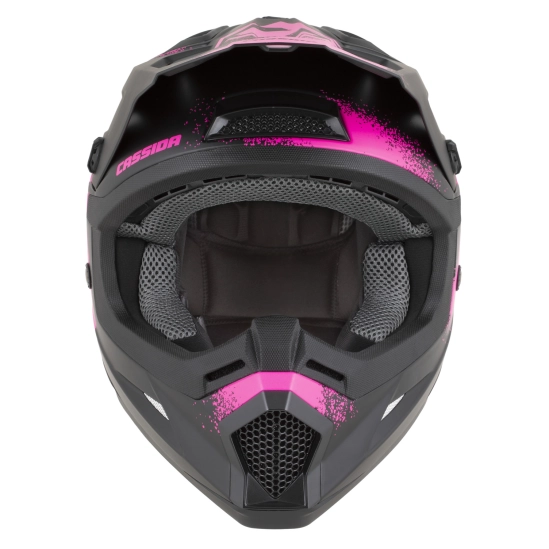 Helma dětská CROSS CUP 2 CREW JUNIOR, CASSIDA (ČERNÁ MATNÁ/RŮŽOVÁ FLUO))