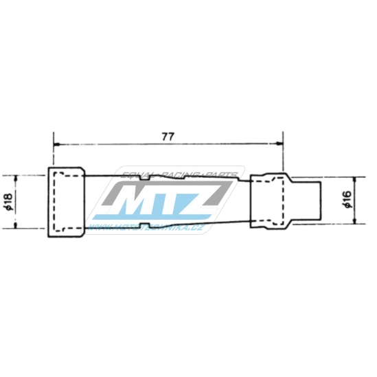 Fajfka/Botka NGK SD05EG - přímá / 5 kOhm / pro svíčku bez koncovky                                                                                                                                                                                        