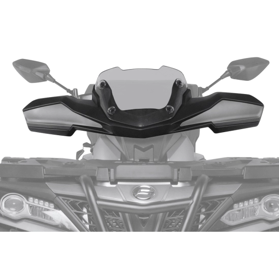 X850/X1000 Plexi štít Overland s šedými kryty řídítek                                                                                                                                                                                                     