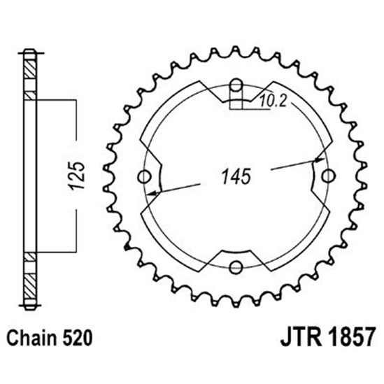 Rozeta JT 36 zubů na řetěz 520                                                                                                                                                                                                                            