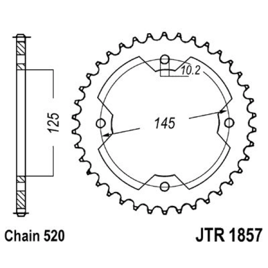 Rozeta JT 36 zubů na řetěz 520                                                                                                                                                                                                                            